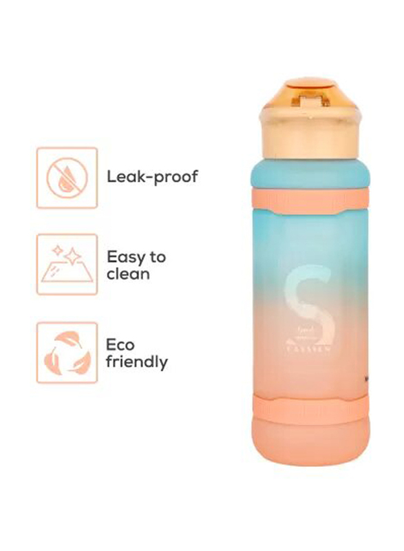 Nova Kids Water Bottle with Straw, 1000ml, Orange