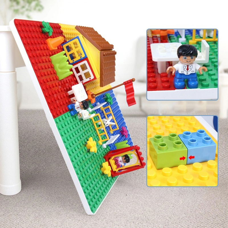 Little Story 4-In-1 Large Activity and Block Table with Blocks, Building Sets, 50 Pieces, Ages 3+