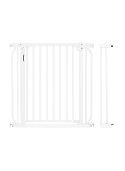 Baby Safe Metal Safety LED Gate with 10cm Extension, White