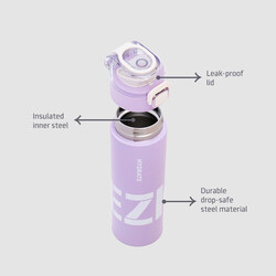 Eazy Kids Insulated Travel Water Bottle, 550ml, Purple