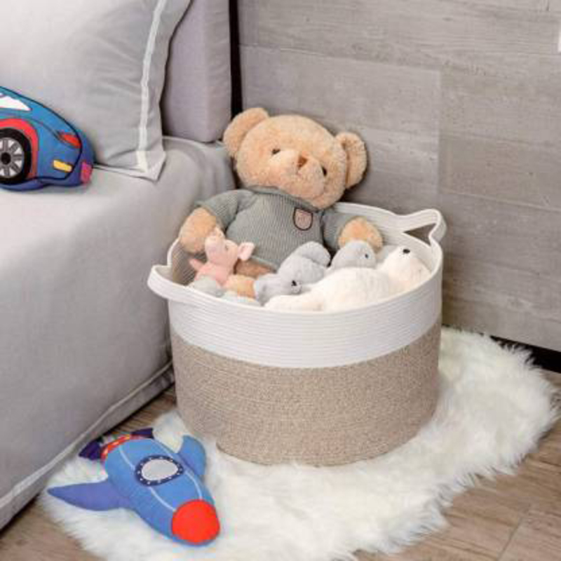 Little Story Cotton Rope Diaper Caddy for Baby, X-Large, Ivory