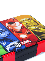 Eazy Kids Marvel Avengers Super Hero 6 & 4 Compartment Convertible Bento Tritan Lunch Box for Kids, Multicolour
