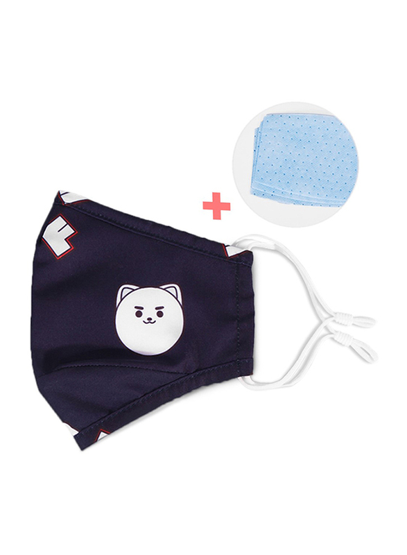 

Nohoo Kids Panda Re-usable Face Mask, Blue