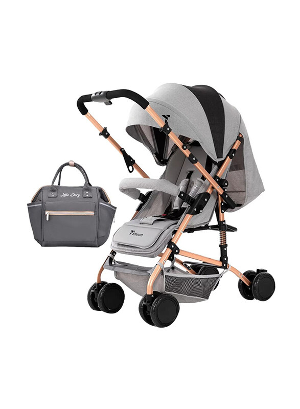 

Teknum Reversible Trip Stroller with Ace Diaper Bag, Grey