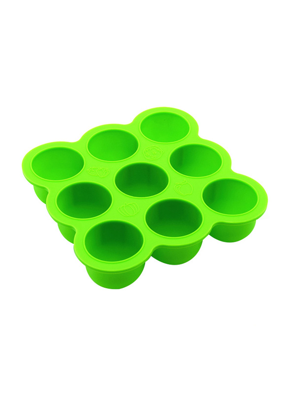 Eazy Kids Baby Food Silicone 9 Compartments Freezer Tray, Green