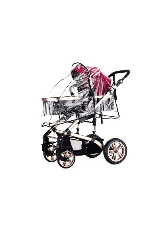 Teknum 3-in-1 Pram Stroller with Sunveno Fashion Diaper Tote Bag, Wine