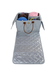 Little Story 2-in-1 Diaper Caddy with Mat for Baby, X-Large, Grey