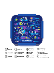 Eazy Kids Astronauts Lunch Box Set And Tritan Carry Handle Water Bottle, 420ml, Blue