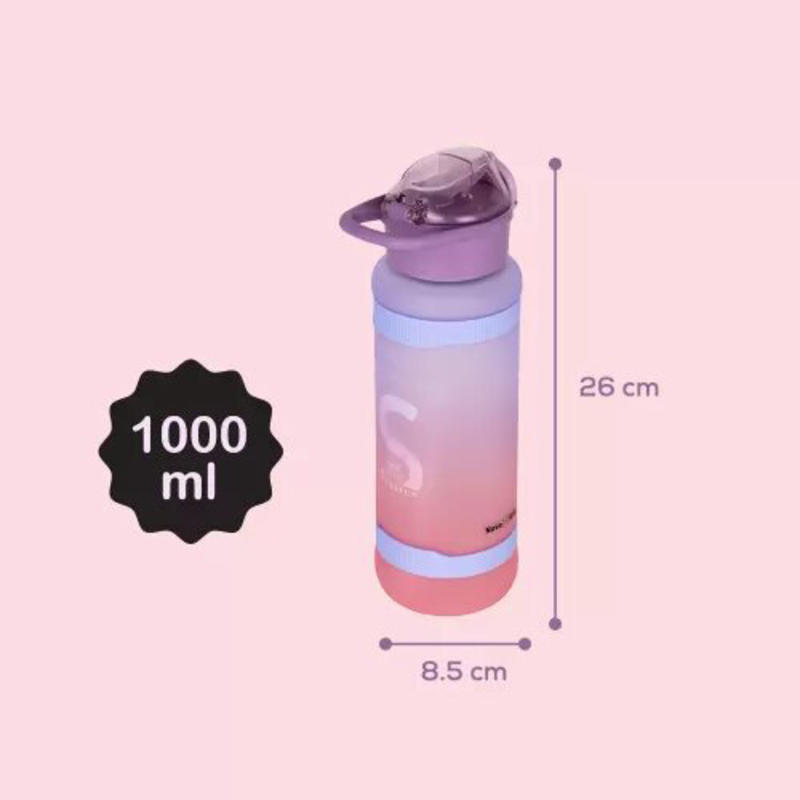 Nova Kids Water Bottle with Straw, 1000ml, Purple