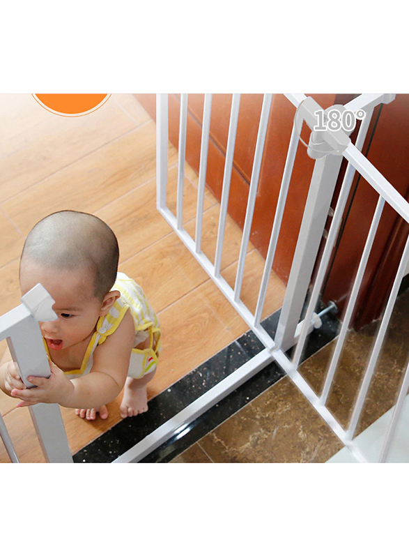 Baby Safe Metal Safety Gate with 20cm Extension, White
