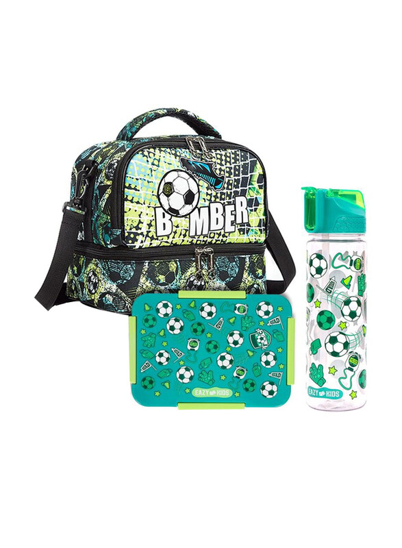 

Eazy Kids Football Lunch Bag Combo of 3 for Kids, Green