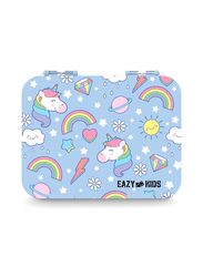 Eazy Kids Unicorn 4 Compartment Bento Lunch Box for Kids, with Lunch Bag, Pink