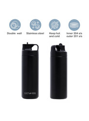 Eazy Kids Insulated Sports Water Bottle, 550ml, Black