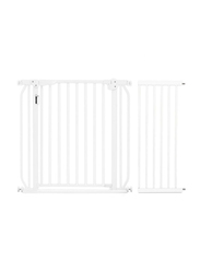 Baby Safe Metal Safety LED Gate with 30cm Extension, White