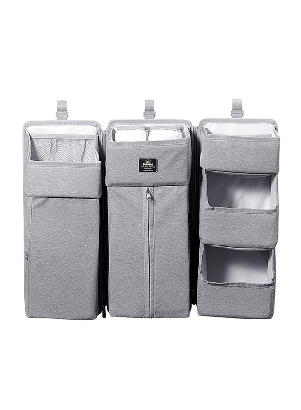 Sunveno Baby Bedside Portable Crib Organizer, Grey