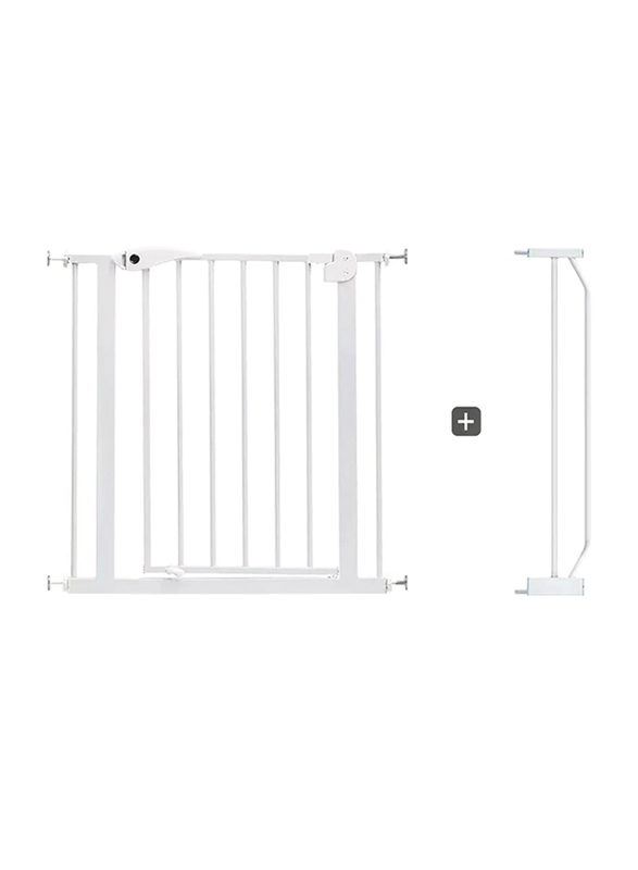 Baby Safe Metal Safety Gate with 30cm Extension, White
