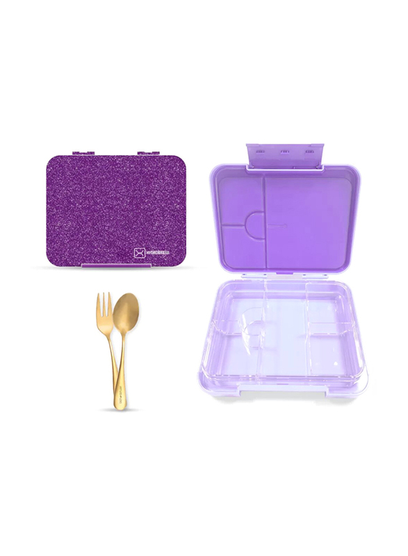 Hydrobrew 6 & 4 Convertible Bento Lunch Box, Glitter Purple