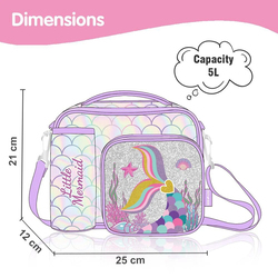 Eazy Kids Mermaid Chrome Bottle/Lunch Bag, Purple