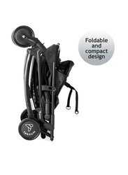 Teknum Stroller With Rocker with Blue Diaper Tote Bag, Black