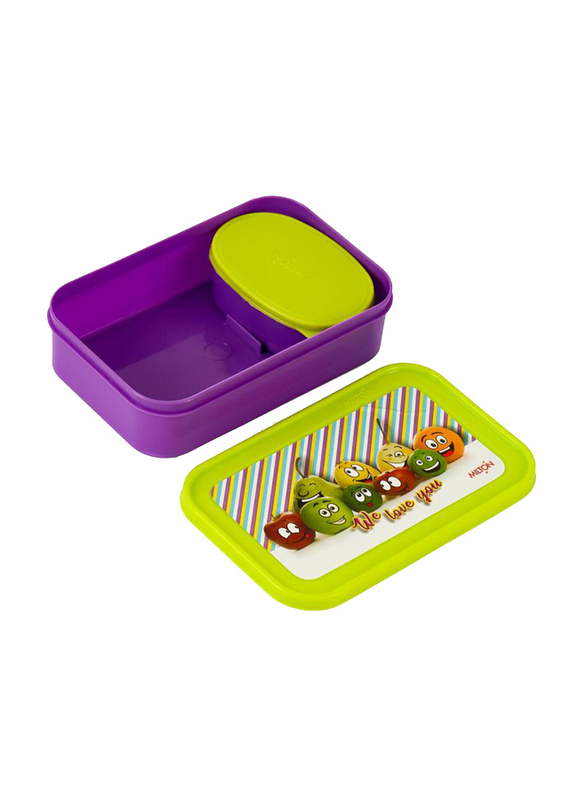 Milton School Time Lunch Box for Kids, Purple