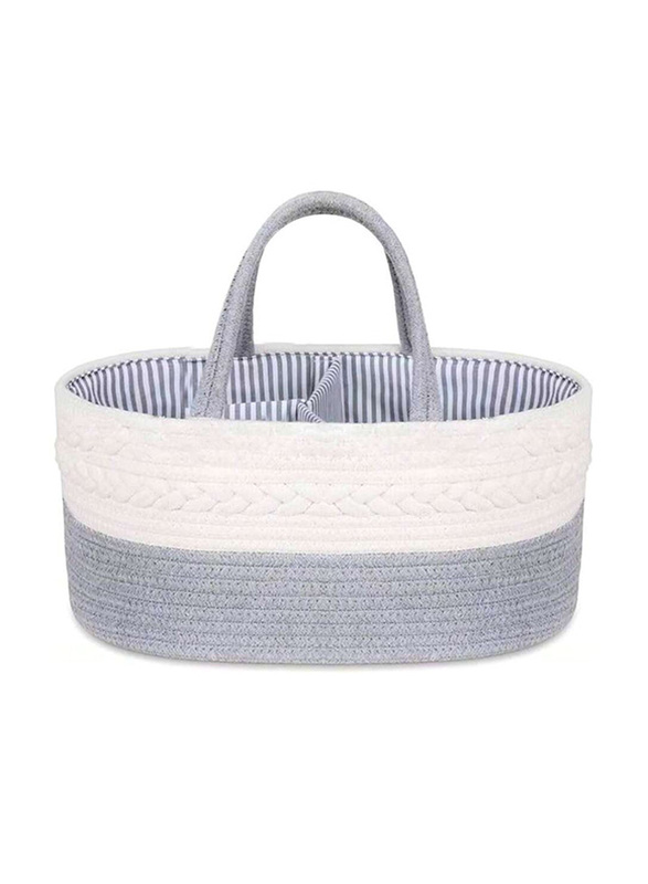 Little Story Cotton Rope Diaper Caddy, Grey