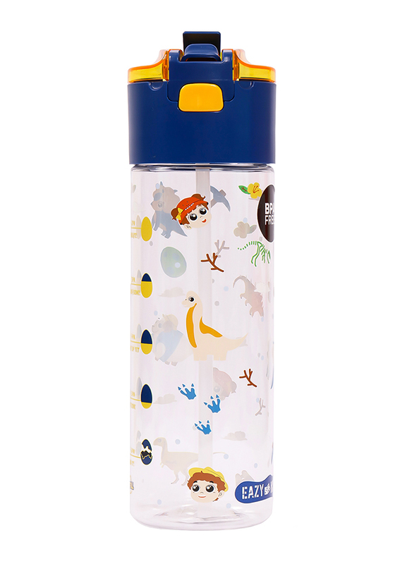 Eazy Kids T-Rex Tritan Water Bottle With Snack Box, 450ml, Blue