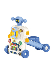 Teknum 5-in-1 Baby Walker with Learning Table Mode, Game Panel Mode, Scooter Mode, Roller Coaster Mode & Musical Keyboard, Blue