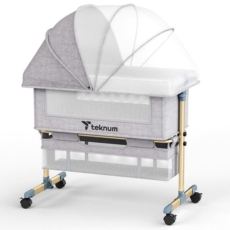 

TEKNUM Sunshine Bedside Crib - Light Grey