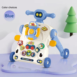 Teknum 3-in-1 Baby Walker with Learning Table Mode, Game Panel Mode & Musical Keyboard, Blue