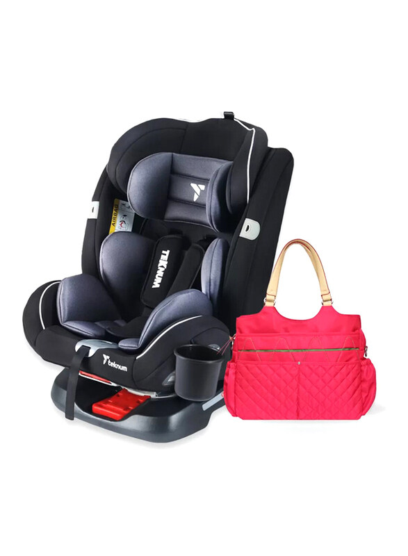 

Teknum Evolve 360 Car Seat with Sunveno Fashion Diaper Bag, 1 - 12 Years, Grey