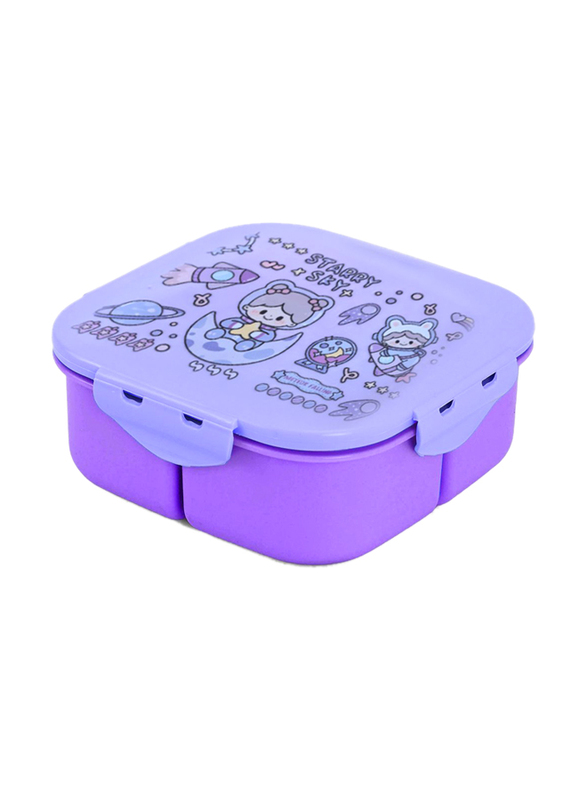 Nova Kids Square Bento Lunch Box, Star/ Sky Purple