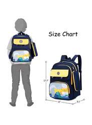 Eazy Kids Dino School Bag with Pencil Case, Blue