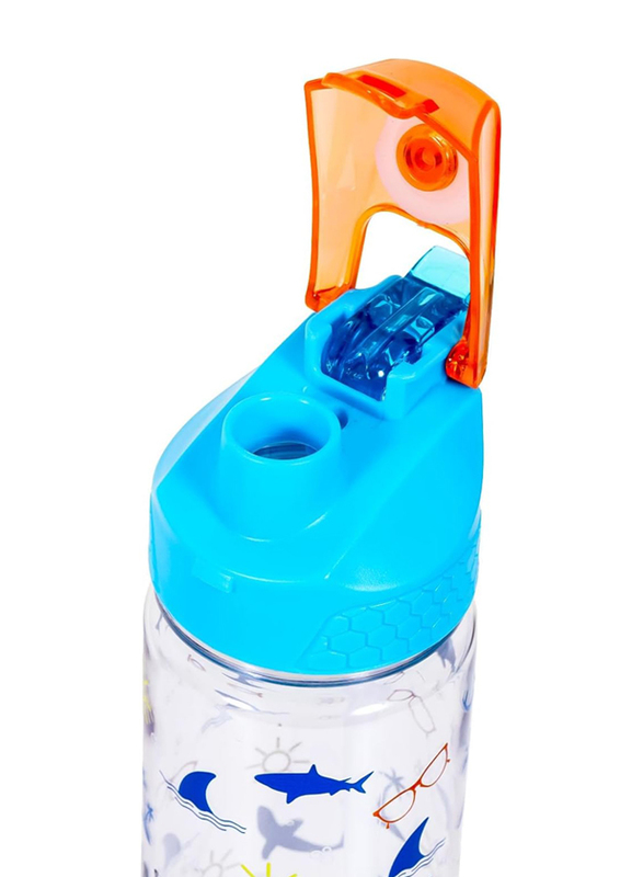 Eazy Kids Jawsome Shark 2-in-1 Tritan Water Bottle for Kids, 650ml, Blue