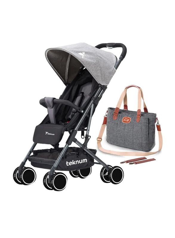 

Teknum Stroller with Diaper Bag, Grey