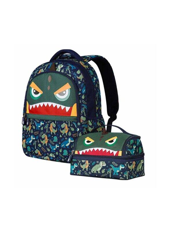 

Nohoo 16-inch Dino Kids School Bag with Lunch Bag Set, Multicolour