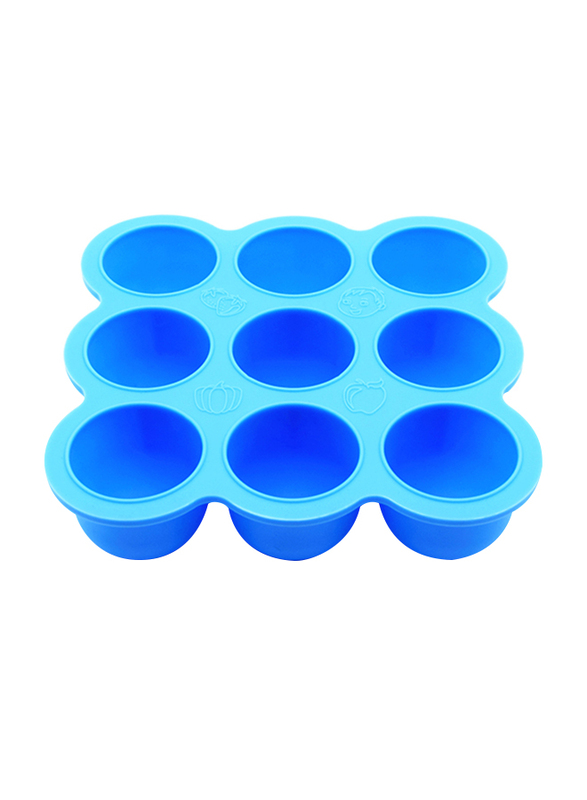 Eazy Kids Baby Food Silicone 9 Compartments Freezer Tray, Blue