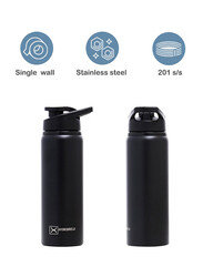 Hydrobrew 700ml Stainless Steel Sports Water Bottle, Black