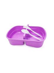 Eazy Kids Rabbit Lunch Box & Water Bottle Set for Kids, 2 Pieces, Purple