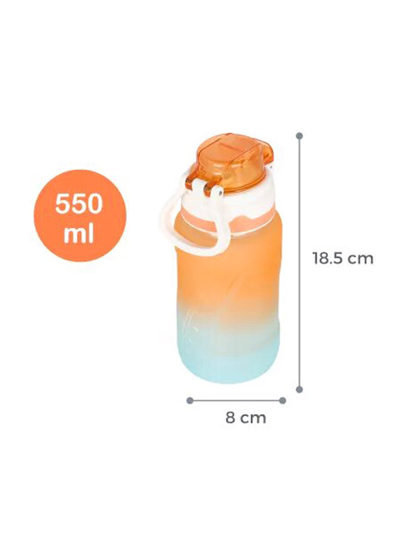 Nova Kids Water Bottle with Straw, 550ml, Orange