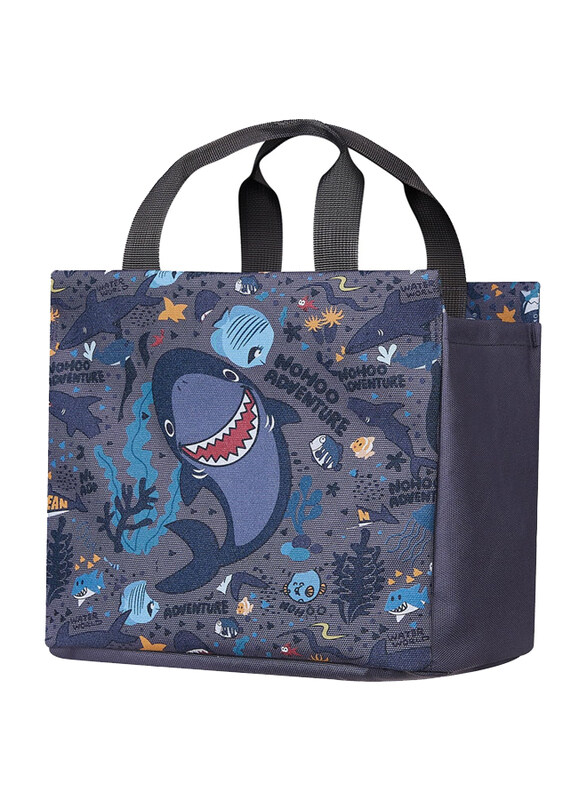 

Nohoo Shark Kids Tuition Bag/Hand Lunch Bag for Kids, Grey