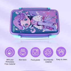 Nova Kids Bento Lunch Box with Spoon & Fork, Cite Girl Pink