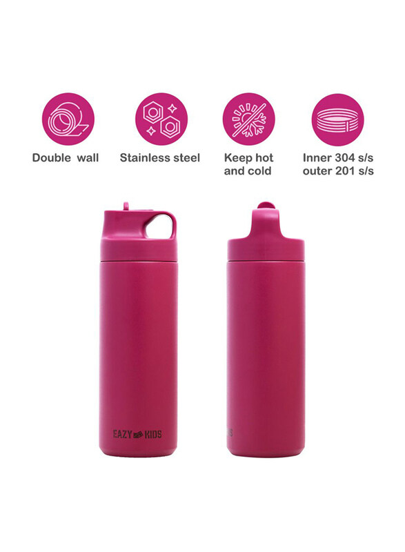 Eazy Kids Insulated Sports Water Bottle, 550ml, Pink