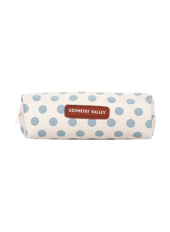 Eazy Kids Pencil Pouch For Unisex, Polka White