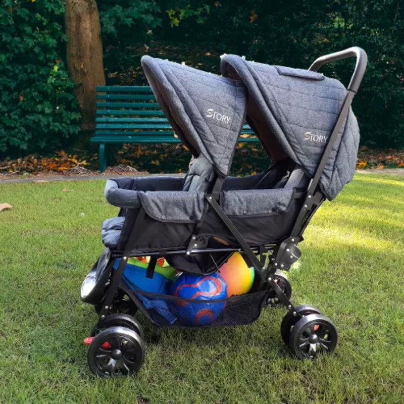 Teknum Double Baby Stroller, Grey