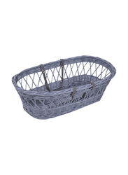 Teknum Wicker Moses Basket for Baby, with White Waffle Beddings, Wooden Grey