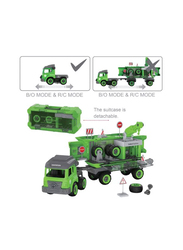 Little Story Sanitation Truck Kids Toy with 2 Mini Truck and Remote Control, Ages 3+, Multicolour