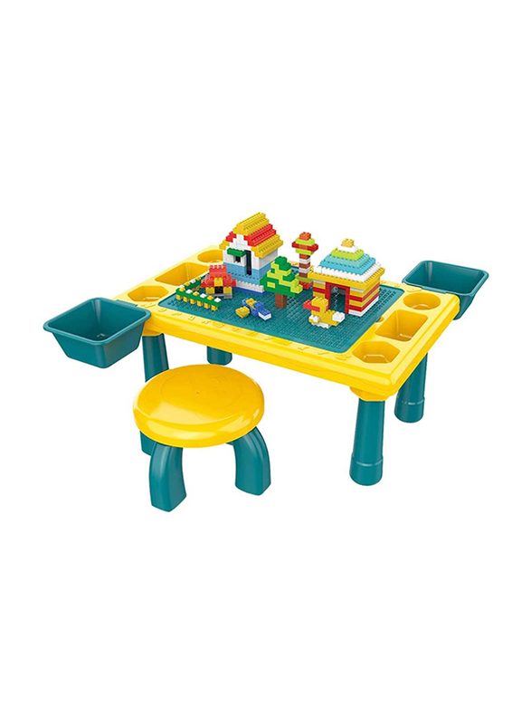 Little Story Blocks 4-In-1 Activity Table With Stool, Building Sets, Ages 3+