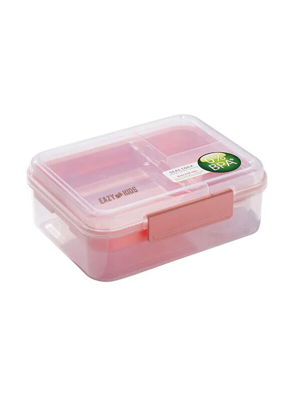 

Eazy Kids 3/4/5 Compartment Convertible 1650ml Bento Lunch Box for Kids, with 150ml Gravy Bowl, Pink