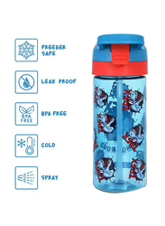 Eazy Kids Tritan Water Bottle with Spray, 420ml, Dino Blue