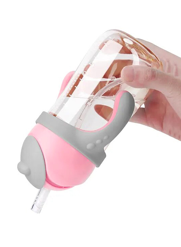 Sunveno Water Cup Feeding Bottle, 300ml, Pink